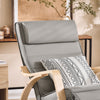 Preventa-SoBuy FST16-DG Sillón Mecedora Tumbona con Reposapios Ajustable Gris