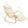 Preventa-SoBuy FST16-W Sillón Mecedora Tumbona con Reposapios Ajustable Beige