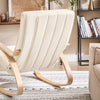 Preventa-SoBuy FST16-W Sillón Mecedora Tumbona con Reposapios Ajustable Beige