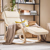 Preventa-SoBuy FST16-W Sillón Mecedora Tumbona con Reposapios Ajustable Beige