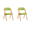 SoBuy FST92-GRx2 Pack de 2 cadeiras dobráveis de madeira com assento e encosto verdes