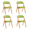 SoBuy FST92-GRx4 Pack de 4 cadeiras dobráveis de madeira com assento e encosto verdes