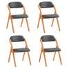 SoBuy FST92-SGx4 Lote de 4 Sillas Plegables de Madera con Asiento y Respaldo Gris