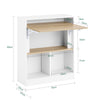 SoBuy FWT104-WN Mesa Escritorio Plegable con 3 Estantes Blanco y Natural