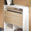 SoBuy FWT104-WN Mesa Escritorio Plegable con 3 Estantes Blanco y Natural