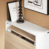 SoBuy FWT104-WN Mesa Escritorio Plegable con 3 Estantes Blanco y Natural