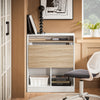 SoBuy FWT104-WN Mesa Escritorio Plegable con 3 Estantes Blanco y Natural