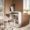 SoBuy FWT104-WN Mesa Escritorio Plegable con 3 Estantes Blanco y Natural