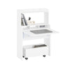 SoBuy FWT105-II-W Mesa Escritorio Plegable con 1 carro 64x62x98cm