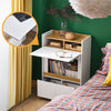 SoBuy FWT109-WN Mesa Escritorio Plegable con 2 Cajones y 1 Estante 63x67x93 cm