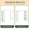 SoBuy FWT17-II-W Mesa Alta de Cocina Mesa de Bar con 3 Estantes Blanca 112 x 57 x 106 cm