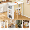 SoBuy FWT17-II-W Mesa Alta de Cocina Mesa de Bar con 3 Estantes Blanca 112 x 57 x 106 cm