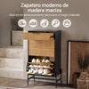 SoBuy HFSR03-SCH Sapateira com 2 abas e 1 gaveta preta 64 x 40 x 115 cm