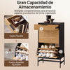SoBuy HFSR03-SCH Sapateira com 2 abas e 1 gaveta preta 64 x 40 x 115 cm