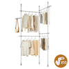 SoBuy KLS03-II-HG Barra Telescópica Perchero Burro Ropa Resistente Gris