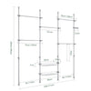 Cabide telescópico SoBuy KLS04-II-HG com altura ajustável, cinzento, 209-311 x 200-295 cm