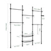 Cabide SoBuy KLS04-II-SCH com 5 barras e 2 cestos preto