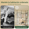 Cabide SoBuy KLS04-II-SCH com 5 barras e 2 cestos preto