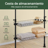 Cabide SoBuy KLS04-II-SCH com 5 barras e 2 cestos preto
