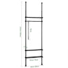 Cabide SoBuy KLS07-SCH com 1 barra e 3 prateleiras preto H233-295cm