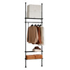 Cabide SoBuy KLS07-SCH com 1 barra e 3 prateleiras preto H233-295cm
