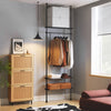 Cabide SoBuy KLS07-SCH com 1 barra e 3 prateleiras preto H233-295cm