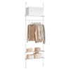 SoBuy KLS07-W Perchero de Ropa con 1 Barras y 3 baldas Blanco