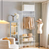SoBuy KLS07-W Perchero de Ropa con 1 Barras y 3 baldas Blanco