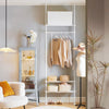 SoBuy KLS07-W Perchero de Ropa con 1 Barras y 3 baldas Blanco