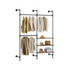 SoBuy KLS18-SCH Perchero de pared industrial con 3 barras y 3 estantes de MDF Negro