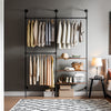 SoBuy KLS18-SCH Perchero de pared industrial con 3 barras y 3 estantes de MDF Negro