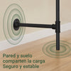 SoBuy KLS18-SCH Perchero de pared industrial con 3 barras y 3 estantes de MDF Negro