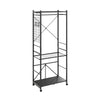 SoBuy KLS22-SCH Perchero Burro de Pie Estilo Industrial Estrecho con Zapatero y Ruedas Gris Oscuro
