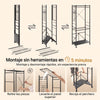 SoBuy KLS22-SCH Perchero plegable Estilo Industrial con Ruedas, portaequipajes & estantes Negro