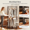 SoBuy KLS22-SCH Perchero plegable Estilo Industrial con Ruedas, portaequipajes & estantes Negro
