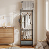 SoBuy KLS23-SCH Perchero de pie estrecho con cajón Gris Oscuro 60x32x175 cm