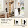SoBuy KLS23-SCH Perchero plegable estrecho con cajón de tela Negro 60x32x175 cm