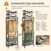 SoBuy KLS23-SCH Perchero plegable estrecho con cajón de tela Negro 60x32x175 cm