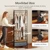 SoBuy KLS23-SCH Perchero plegable estrecho con cajón de tela Negro 60x32x175 cm