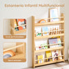 Preventa-SoBuy KMB08-N Librería infantil con 4 Estantes L80cm Natural