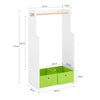 SoBuy KMB109-W Armario ropero Infantil con Perchero y Cajas 60 x 35 x 110 cm
