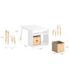 Preventa-SoBuy KMB113-W Set de Mesa Infantil con 2 Sillas con 2 Cajas Blanco