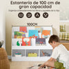 SoBuy KMB118-W Librería Infantil Montessori con 3 Compartimentos y 3 Estantes