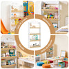 SoBuy KMB121-WN Librería infantil con 4 Estantes L130,5 cm Blanco y Natura