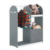 Roupeiro infantil SoBuy KMB40-HG com 3 ganchos, 1 cesto e 1 cabide, cinzento