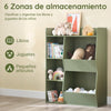 SoBuy KMB55-K-GR Librería Infantil Estantería Montessori con 5 Compartimientos Verde 80x34x104 cm