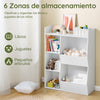 SoBuy KMB55-K-W Librería Infantil Estantería Montessori con 5 Compartimientos Blanco 80x34x104 cm