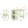 SoBuy KMB60-GR Mesa y Silla Infantil con 2 Estantes 3 portabolígrafos Verde 80x50x66cm