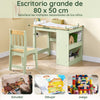 SoBuy KMB60-GR Mesa y Silla Infantil con 2 Estantes 3 portabolígrafos Verde 80x50x66cm