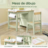 SoBuy KMB60-GR Mesa y Silla Infantil con 2 Estantes 3 portabolígrafos Verde 80x50x66cm
